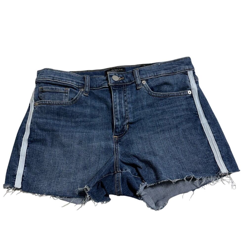 Banana Republic 3" Mid Rise Shorts Women's Size 28 Blue Denim Cut Off